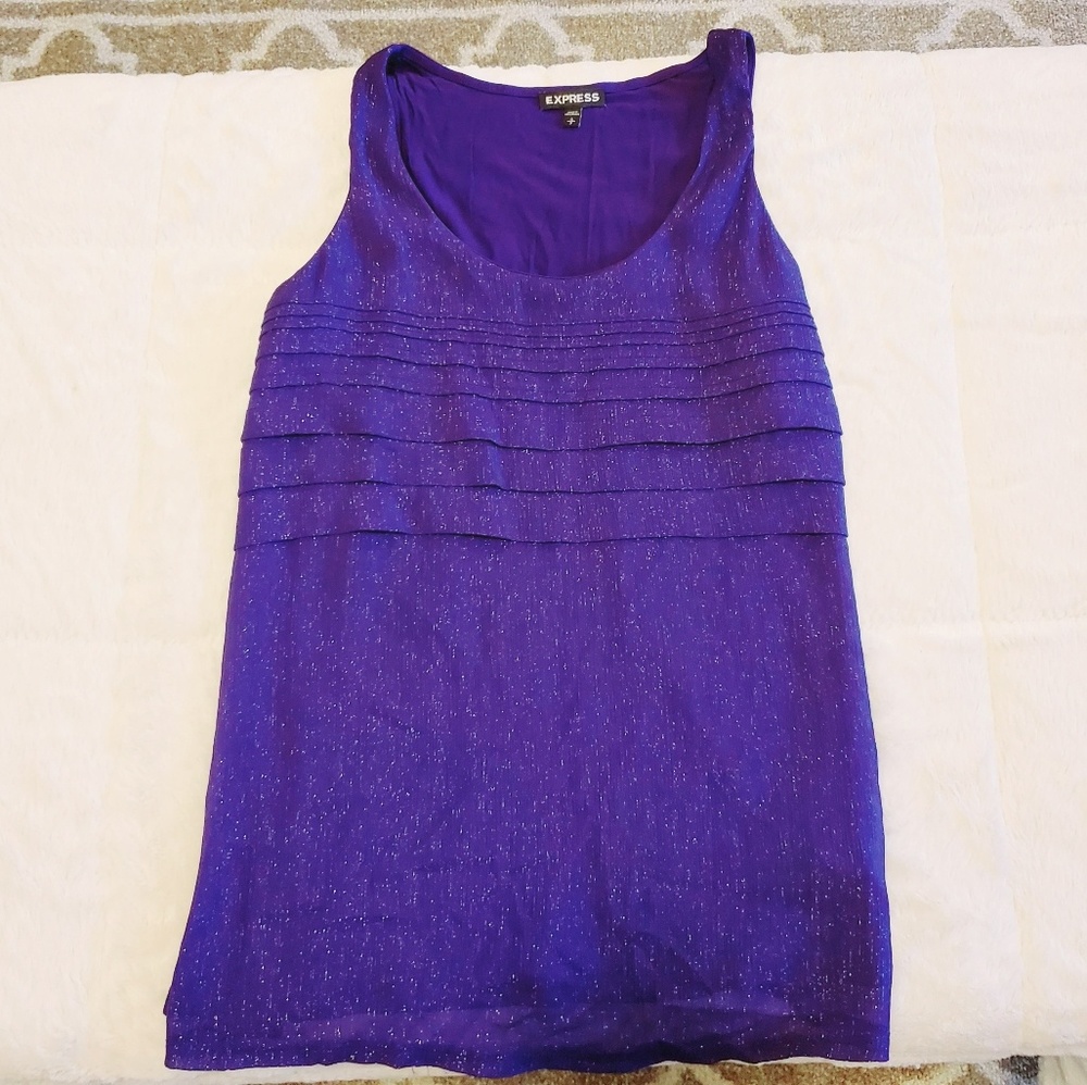 EXPRESS Purple Sparkle Tank Top